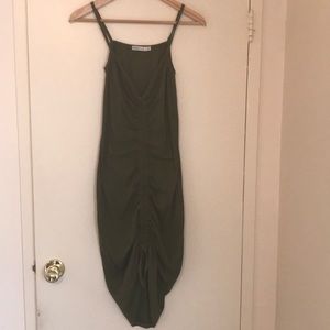 Olive green rubbed dress